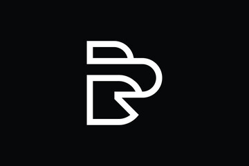 Minimal Innovative Initial BR logo and RB logo. Letter BR RB creative elegant Monogram. Premium Business logo icon. White color on black background - obrazy, fototapety, plakaty