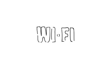 アナログ手書き風のゆるいタッチのアイコン：Wi-Fi