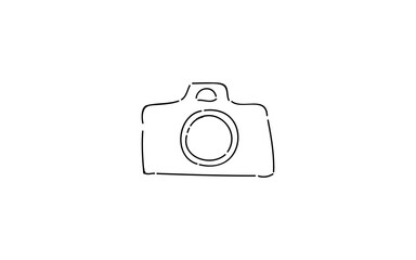 アナログ手書き風のゆるいタッチのアイコン：カメラ