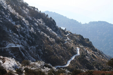 snow covered mountains