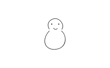 アナログ手書き風のゆるいタッチのアイコン：雪だるま