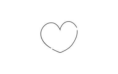 アナログ手書き風のゆるいタッチのアイコン：ハート