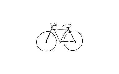 アナログ手書き風のゆるいタッチのアイコン：自転車