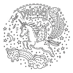 Doodle unicorn dream