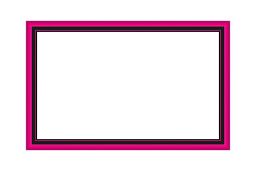 Blank Pink Picture Frame Isolated On White Background. Vector Illustration