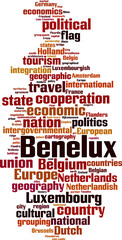 Obraz premium Benelux word cloud