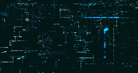 Abstract digital network data background, 3D rendering