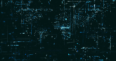 Abstract digital network data background, 3D rendering