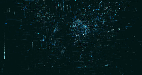 Abstract digital network data background, 3D rendering