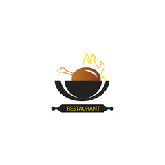 restaurant logo illustration of furnace cuisine, color vector design