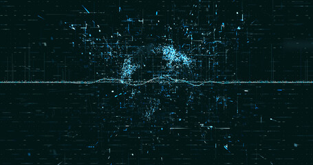 Abstract digital network data background, 3D rendering