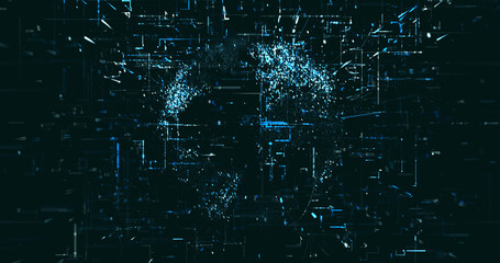 Fototapeta premium Abstract digital network data background, 3D rendering