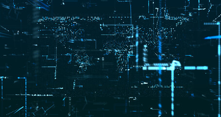 Abstract digital network data background, 3D rendering
