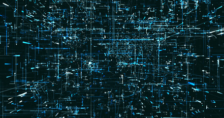 Abstract digital network data background, 3D rendering