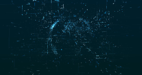 Abstract digital network data background, 3D rendering