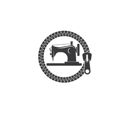 sewing machine icon logo vector