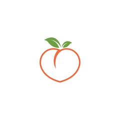 peach fruit icon vector illustrtion design