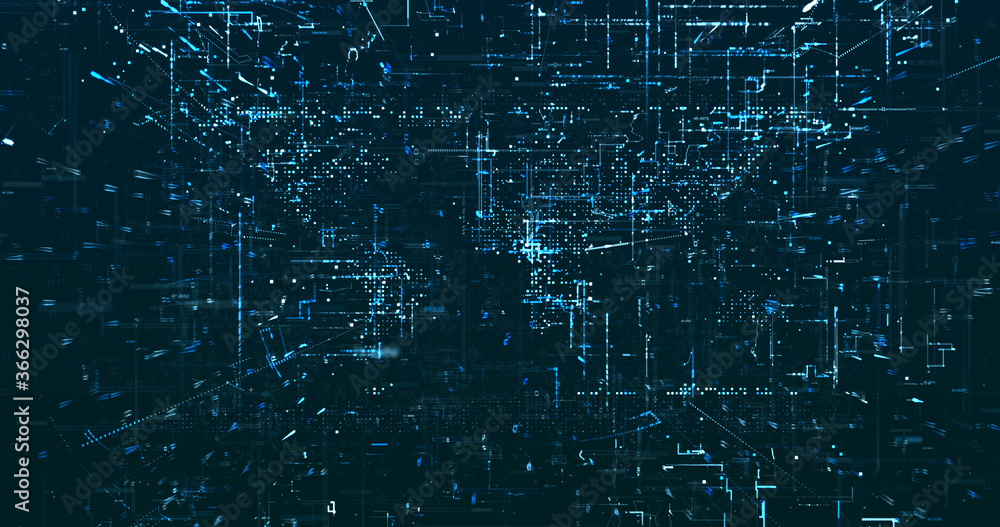 Wall mural abstract digital network data background, 3d rendering