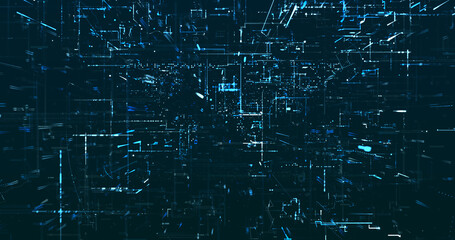 Abstract digital network data background, 3D rendering