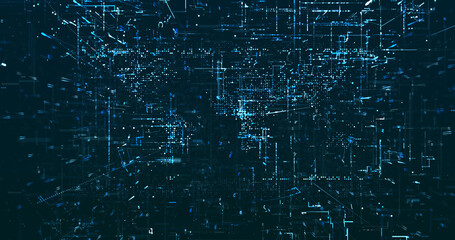 Abstract digital network data background, 3D rendering
