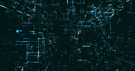Abstract digital network data background, 3D rendering