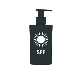 Sun cream vector icon. Sun care icon. UV protection vector icon.  Skin care cream. 