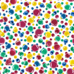 Watercolor seamless pattern with balls. Bright festive pattern with bubbles