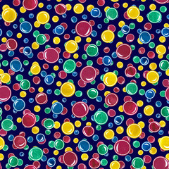 Watercolor seamless pattern with balls. Bright festive pattern with bubbles
