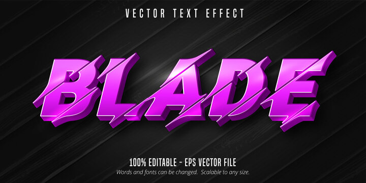 Blade text, cutout style editable text effect