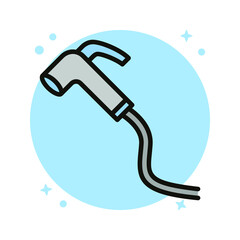 Splash Water Shower Bathroom Icon Design. Bath Water Sprayer Vector Illustratio