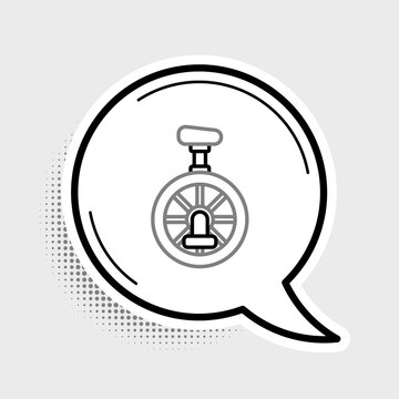 recommend clip art: Line Unicycle or one wheel bicycle icon isolated on grey background. Monowheel bicycle. Colorful outline concept. Vector.