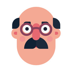 User Avatar Man Face Icon Flat Icon Isolated On White Background