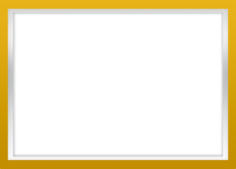 Obraz premium Modern Blank Silver & Yellow Frame-For Social Media, Photoframe, Poster, Banner, Invitation & Greeting Card.