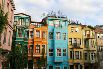 Naklejka premium Old Houses in Fener District, Istanbul, Turkey