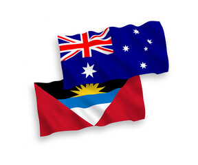 Flags of Australia and Antigua and Barbuda on a white background