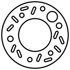 Donut bakery outline style icon