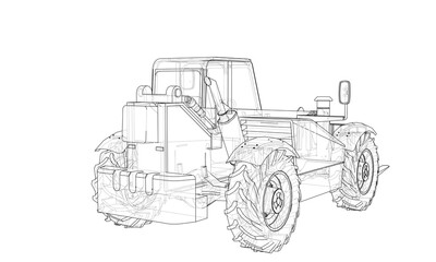 Fototapeta na wymiar Forklift concept. 3d illustration