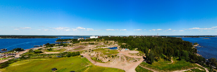Fototapeta na wymiar Aerial summer view of Katariina Seaside Park, Kotka, Finland