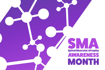 August is Spinal Muscular Atrophy Awareness Month concept. Template for background, banner, card, poster with text inscription. Vector EPS10 illustration.