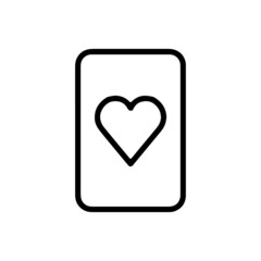 vector illusion icon of outline Heart Card