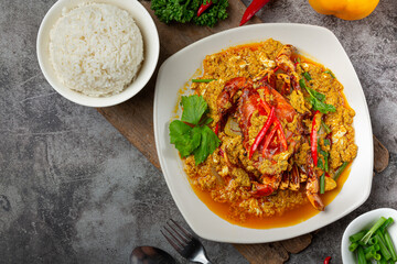 Stir Fried Crab with Curry Powder Beautiful side dishes.