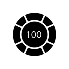 vector illusion icon of Glyph Casino Chips 