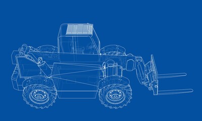 Obraz na płótnie Canvas Forklift concept. 3d illustration