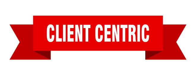 client centric ribbon. client centric paper band banner sign