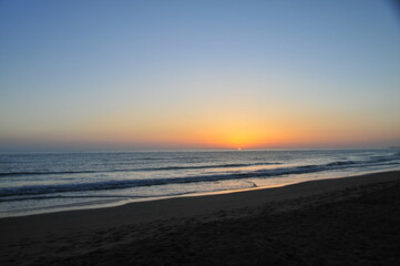 Obraz premium Sunset at El Palmar, Costa de la Luz, Vejer de la Frontera, Andalusia