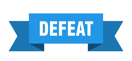 defeat ribbon. defeat paper band banner sign