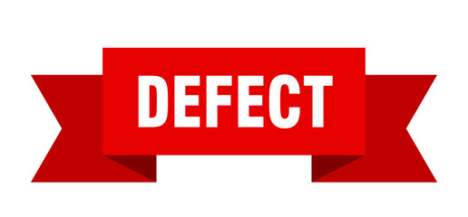 defect ribbon. defect paper band banner sign