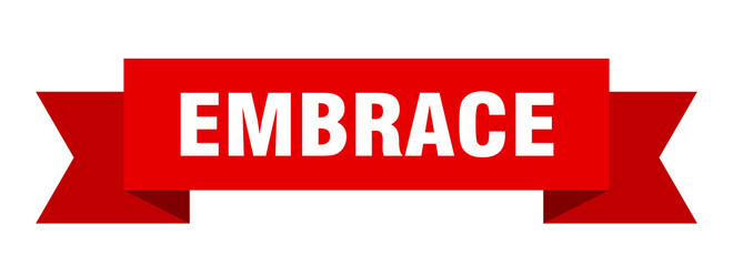 embrace ribbon. embrace paper band banner sign