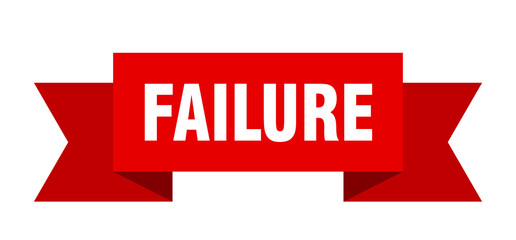 failure ribbon. failure paper band banner sign