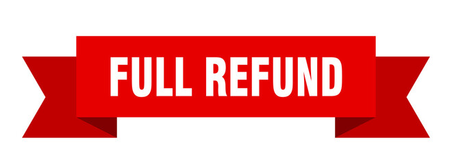 full refund ribbon. full refund paper band banner sign